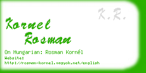 kornel rosman business card